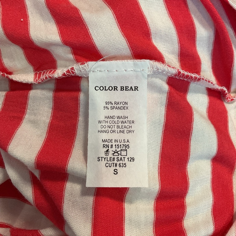 Red and White Striped Women's Tank Top by Color Bear - Picture 5 of 6